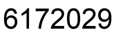 Number 6172029 black image
