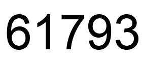 Number 61793 black image
