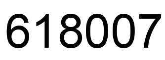 Number 618007 black image