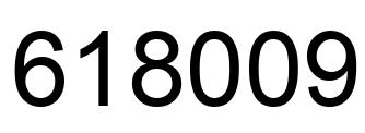 Number 618009 black image