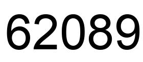 Número 62089 imagen negro