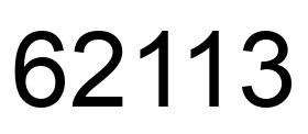 Number 62113 black image