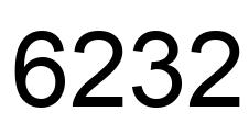Number 6232 black image