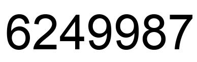 Number 6249987 black image