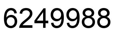 Number 6249988 black image