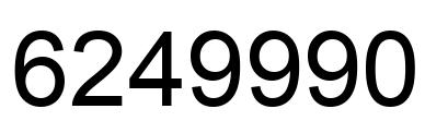 Number 6249990 black image