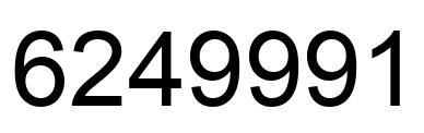 Number 6249991 black image