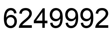 Number 6249992 black image
