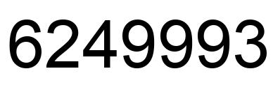 Number 6249993 black image