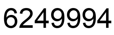Number 6249994 black image