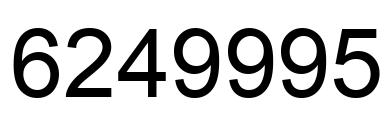 Number 6249995 black image