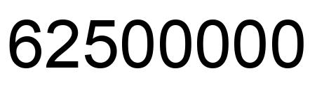 Number 62500000 black image