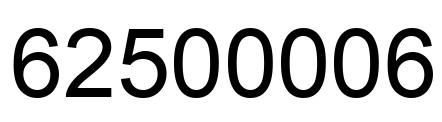 Number 62500006 black image