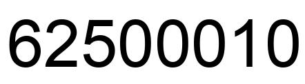 Number 62500010 black image