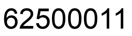 Number 62500011 black image
