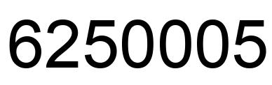 Number 6250005 black image