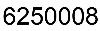 Number 6250008 black image