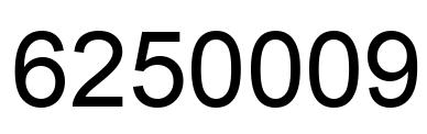 Number 6250009 black image