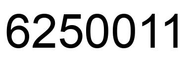 Number 6250011 black image
