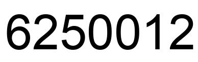 Number 6250012 black image