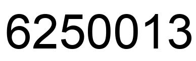 Number 6250013 black image