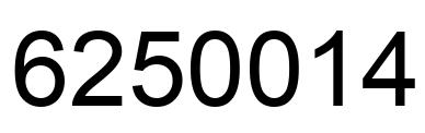 Number 6250014 black image