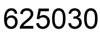 Number 625030 black image