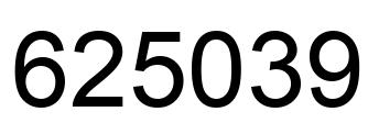 Number 625039 black image