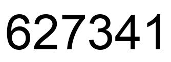 Number 627341 black image