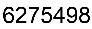 Number 6275498 black image