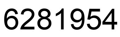 Number 6281954 black image