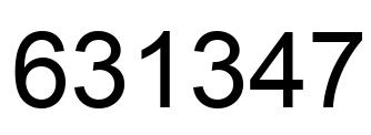 Number 631347 black image