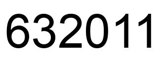 Number 632011 black image