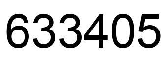 Number 633405 black image