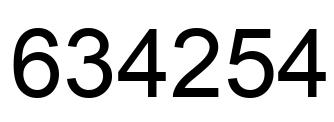 Número 634254 imagen negro