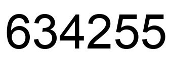 Número 634255 imagen negro