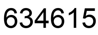 Number 634615 black image