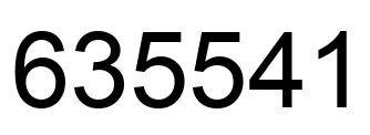 Number 635541 black image