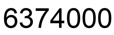 Number 6374000 black image