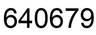 Number 640679 black image