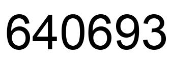 Number 640693 black image