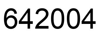 Number 642004 black image