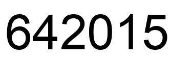 Number 642015 black image