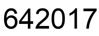 Number 642017 black image