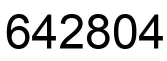 Number 642804 black image