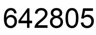 Number 642805 black image