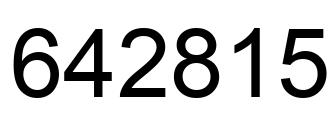 Number 642815 black image
