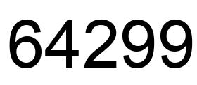 Número 64299 imagen negro