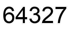 Number 64327 black image