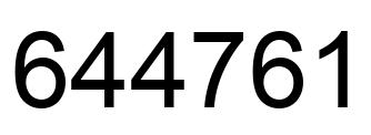 Number 644761 black image